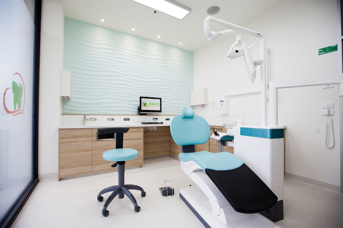 Dental clinic interior with modern dental equipment