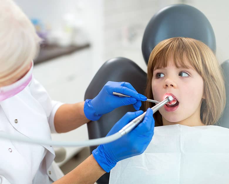 child undergoing dental check up